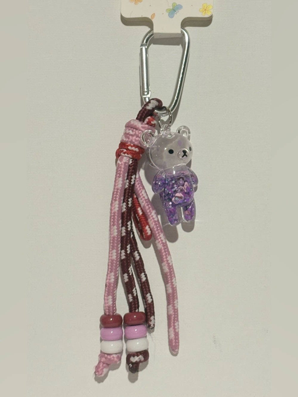 Purple Teddy Confetti Globe Charm - NWOT